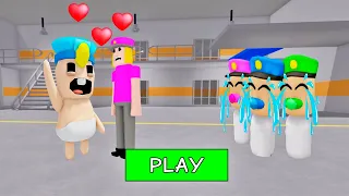 SECRET UPDATE | BABY POLICE FALL IN LOVE WITH BABY POLICE GIRL? SCARY OBBY ROBLOX #roblox #obby