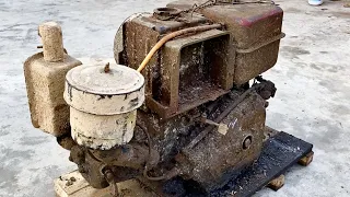 Restoration of old R190 diesel engine | Restore and repair old D10 diesel engine