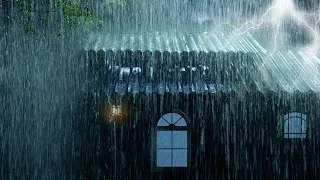 Beat Insomnia to Deep Sleep with Heavy Storm Rain on Tin Roof & Powerful Thunder Sounds at Night