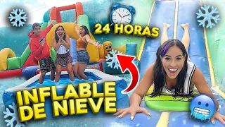 PASAMOS 24 HORAS EN EL INFLABLE CON ALBERCA DE NIEVE 😱⛄ | Karla Bustillos | Mau McMahon