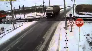 Unbelievable! Two trains and a truck had hit in accident In Kazakhstan