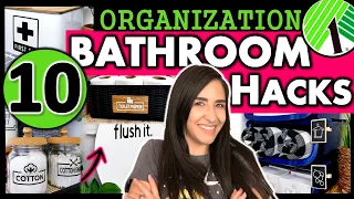 10 CRAZY GOOD Bathroom Organization HACKS! Get organized with these $1 Dollar Tree EASY ideas!