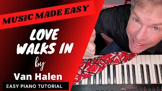 How to Play Love Walks In | Van Halen | Easy & Slow Piano Tutorial