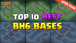 Top 10 Best Bh6 (Builder Hall 6) Bases Link 2023 | NEW Bh6 Trophy Bases Copy Link