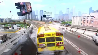 GTA 4 Crazy School Bus From FlatOut2 Crashes #2