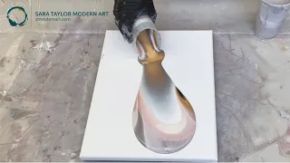 Pink and Gold!  Playing with consistency | Earthy and gold acrylic pouring.