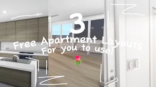 ♡︎3 free apartment layouts+speedbuild | Welcome to Bloxburg♡︎
