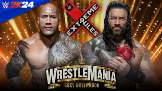 WWE 2K24 - "FINAL BOSS" THE ROCK vs ROMAN REIGNS - Extreme Rules Match - 60 FPS.
