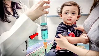 1 Year Old Milad **NEVER CRIED** During Vaccine Shot!! (Brave Kid) 😍