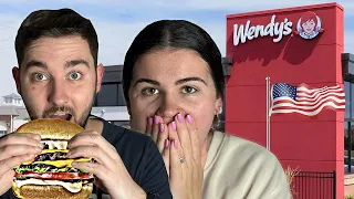 Brits try Wendys in America for the first time!