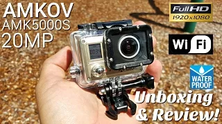 Amkov AMK5000S - Gopro Clone - [Unboxing & Review] - 20MP - WIFI - 1080P - Action Camera!