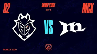 G2 vs MCX | Worlds Group Stage Day 5 | G2 Esports vs Machi Esports (2020)