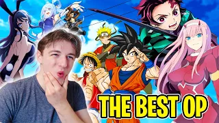 non anime fan reacts to the best anime openings for the first time!!!