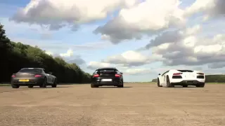 Lamborghini Aventador vs. 911 GT2 RS & Mercedes SLS - Autocar Drag Race