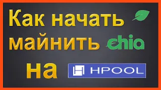 Как начать майнить Chia на Hpool | Гайд за 5 минут | XCH