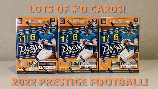 LOTS OF #'D CARDS FOR A LOW PRICE! - 2022 PRESTIGE FOOTBALL BLASTER BOX