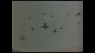 Soviet withdrawal from Afghanistan. Helicopters leaving DRA.