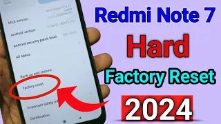 How To Factory Reset On Redmi Note 7 || Redmi Phone Reset Kaise kare 2024 ||