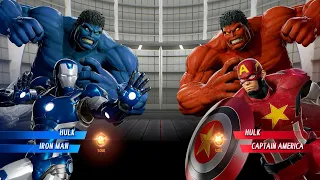 Blue Hulk & Blue Iron Man VS Red Hulk & Red Captain America - Marvel vs Capcom Infinite