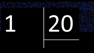 Dividir 1 entre 20 , division inexacta con resultado decimal  . Como se dividen 2 numeros