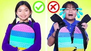 Sharing is Caring: How to Share a Backpack for School with Your Best Friend with Alex and Emma