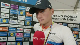 Mathieu van der Poel - Interview at the finish - Glasgow UCI World Championships 2023