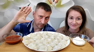 МУКБАНГ ПЛОСКИЕ ХИНКАЛИ | MUKBANG FLAT KHINKALI #мукбанг #mukbang