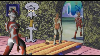 Squidward kicks Ultramans out of his house