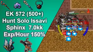 Tibia Elite Knight 572 (500+) Solo Hunt / Issavi Sphinx  / 7.0kk Exp/Hour *150%