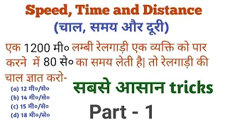 Speed, Time and Distance(चाल, समय और दूरी) Part - 1 short tricks in hindi   For - SSC CHSL CGL GD