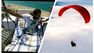 This Turkish paraglider travelled the sky on bed