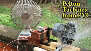 How to make a 3-phase Pelton turbine made from PVC pipes