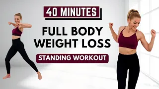 🔥40 MIN WEIGHT LOSS WORKOUT🔥Full body Cardio & Toning🔥All Standing🔥No Equipment🔥No Repeat🔥