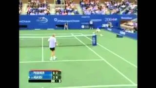 US Open 2004: Federer - Agassi (QF) Highlights