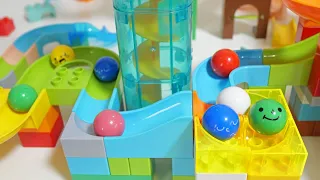 Satisfying Building Blocks Marble Run Race ASMR & ball rolling with water.