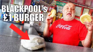 We tried the FAMOUS £1 BURGER in Blackpool and I Was SHOCKED!  Higgitt's £1 Burger Bar Blackpool.