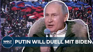 NACH "KILLER"-INTERVIEW: Putin fordert Joe Biden zum Duell heraus I WELT News