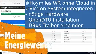 Es funktioniert: #Hoymiles WR ohne Cloud in #Victron System integrieren