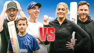 VILLAGE VS PRO ft Sarah Glenn, Ian Bell and The Cricket Kid! Can we survive against ENGLAND bowler?!