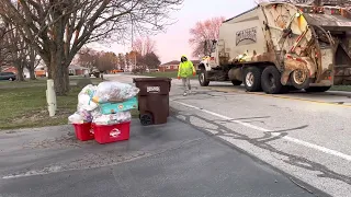 One of Rumpke’s oldest rear loaders for recycle