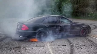 Mercedes E55 AMG donuts