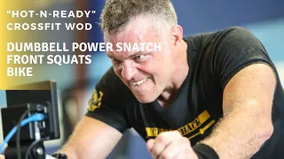"Hot-N-Ready" Interval CrossFit WOD | Dumbbell Power Snatch + Front Squats + Bike