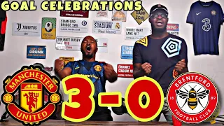 Manchester United 3-0 Brentford | Full Fan Goal celebrations | Bruno Ronaldo Varane