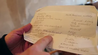 Slow shot close up of my grandfather's setlist of songs 15/11/2017