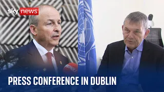 Head of UNRWA and Irish Foreign Minister Micheál Martin hold joint press conference