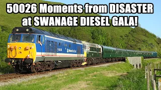 50026 ‘Indomitable’ Moments from DISASTER | Swanage DIESEL GALA | 11.05.2024