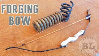 Rusty Coil Spring FORGED into a BOW