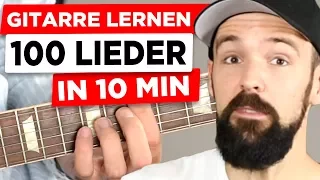 Gitarre lernen - 100 Lieder in 10 Min - für Anfänger & auf Deutsch