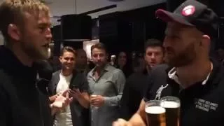 Alexander Gustafsson and Jan Blachowicz showing respect after the fight at UFC Hamburg