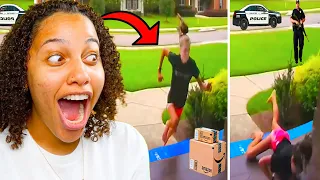 Karen Gets Instant Karma After Stealing Package.. (BIG MISTAKE)